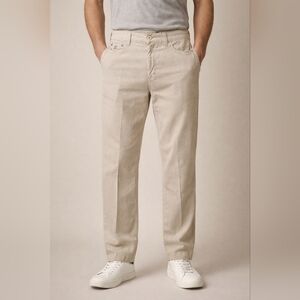 Point Zero Men’s Linen Blend Straight Leg Pants 32 Beige/Tan